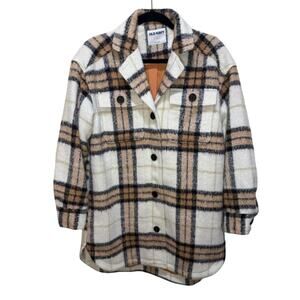 Old Navy Printed Flannel Long Utility Shacket for Women - S